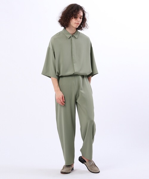 tk.TAKEO KIKUCHI（ティーケータケオキクチ）の「◆【WEB限定】ナメラカシャツセットアップ＋サコッシュ（シャツ＋パンツ＋バッグの夏コーデ3点セット）（シャツ/ブラウス・メンズ・ブラック/グレー/ライトグリーン・01/02/03）」の13枚目の写真