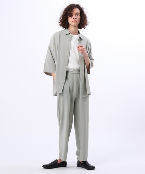 tk.TAKEO KIKUCHI（ティーケータケオキクチ）の「◆【WEB限定】ナメラカシャツセットアップ＋サコッシュ（シャツ＋パンツ＋バッグの夏コーデ3点セット）（シャツ/ブラウス・メンズ・ブラック/グレー/ライトグリーン・01/02/03）」の15枚目の写真