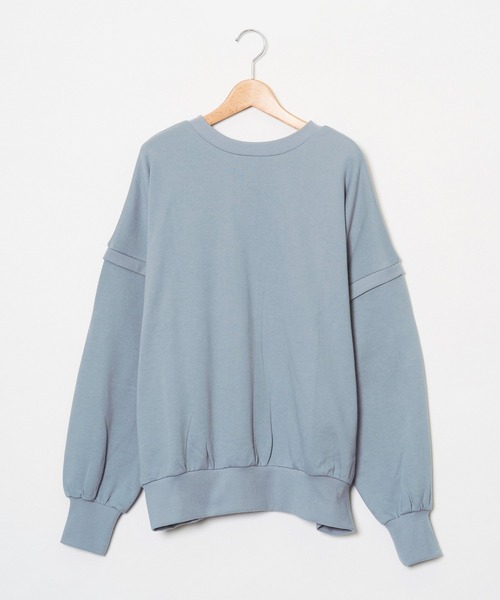 AS KNOW AS de base（アズノゥアズドゥバズ）の「前後着てオーバーＰＯ♪（Tシャツ/カットソー・レディース・ブラック/ブルー/ラベンダー/アイボリー・FREE）」の3枚目の写真