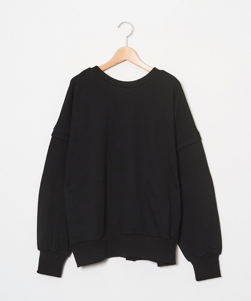 AS KNOW AS de base（アズノゥアズドゥバズ）の「前後着てオーバーＰＯ♪（Tシャツ/カットソー・レディース・ブラック/ブルー/ラベンダー/アイボリー・FREE）」の2枚目の写真