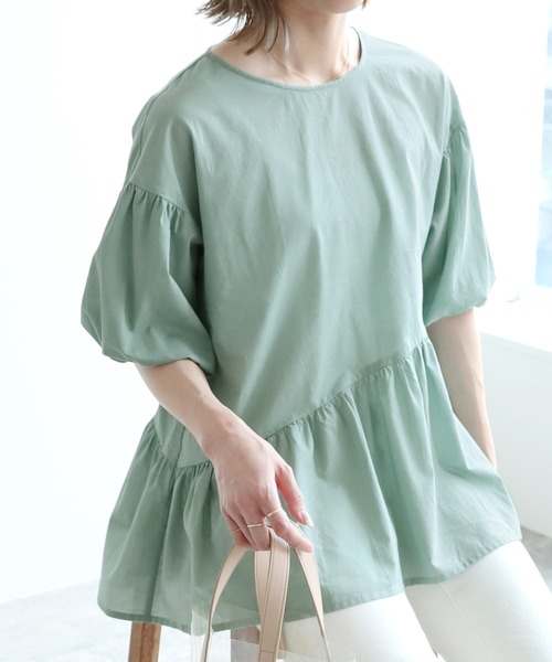 reca（レカ）の「ボリューム袖フレアブラウス（シャツ/ブラウス・レディース・ブラック/ベージュ/オフホワイト/ミント・M）」の17枚目の写真