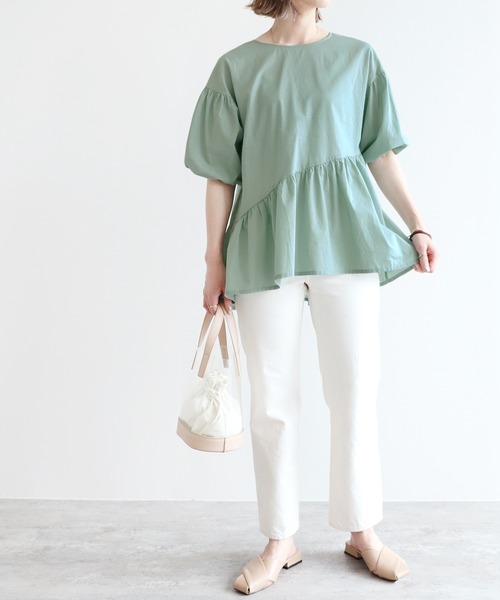 reca（レカ）の「ボリューム袖フレアブラウス（シャツ/ブラウス・レディース・ブラック/ベージュ/オフホワイト/ミント・M）」の22枚目の写真