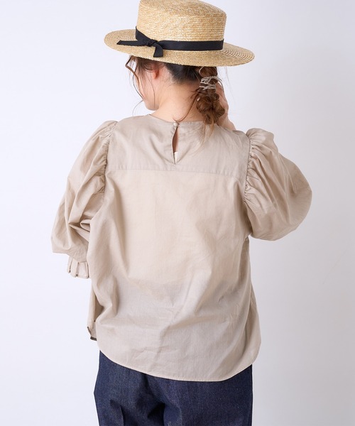 PUAL CE CIN(ピュアルセシン)の「【WEB限定】80ボイル袖フリルブラウス(シャツ/ブラウス・レディース・ベージュ/ブラック/ホワイト・FREE)」の16枚目の写真