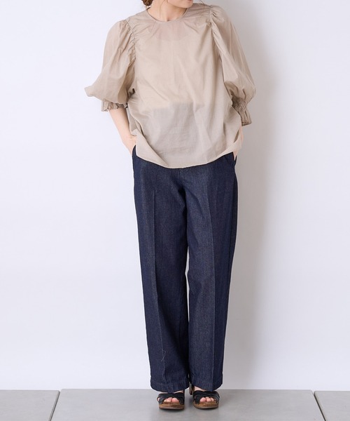 PUAL CE CIN(ピュアルセシン)の「【WEB限定】80ボイル袖フリルブラウス(シャツ/ブラウス・レディース・ベージュ/ブラック/ホワイト・FREE)」の19枚目の写真