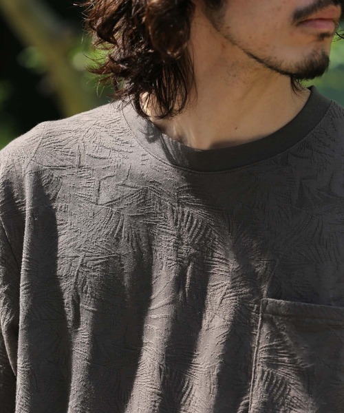 URBAN RESEARCH Sonny Label(アーバンリサーチサニーレーベル)の「さらさらジャガードTシャツ(Tシャツ/カットソー・メンズ・ネイビー/グレー/オフホワイト・MEDIUM/LARGE)」の2枚目の写真