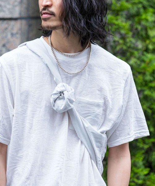 URBAN RESEARCH Sonny Label(アーバンリサーチサニーレーベル)の「さらさらジャガードTシャツ(Tシャツ/カットソー・メンズ・ネイビー/グレー/オフホワイト・MEDIUM/LARGE)」の1枚目の写真