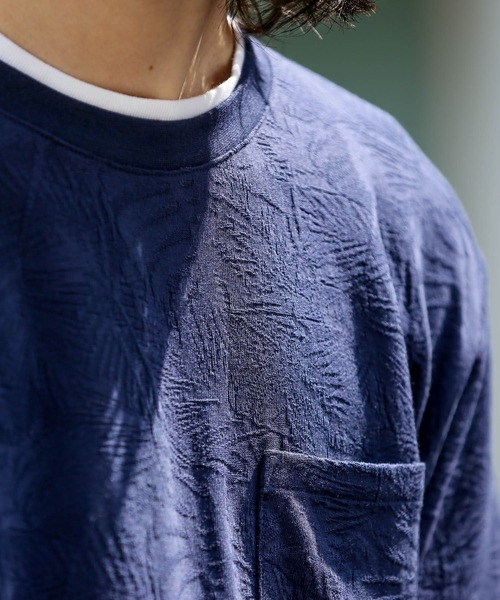 URBAN RESEARCH Sonny Label(アーバンリサーチサニーレーベル)の「さらさらジャガードTシャツ(Tシャツ/カットソー・メンズ・ネイビー/グレー/オフホワイト・MEDIUM/LARGE)」の5枚目の写真