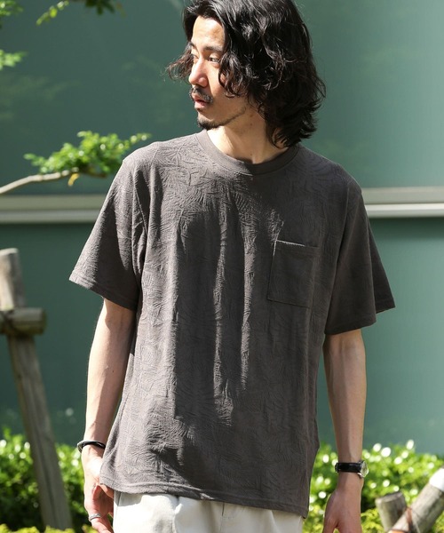 URBAN RESEARCH Sonny Label(アーバンリサーチサニーレーベル)の「さらさらジャガードTシャツ(Tシャツ/カットソー・メンズ・ネイビー/グレー/オフホワイト・MEDIUM/LARGE)」の7枚目の写真