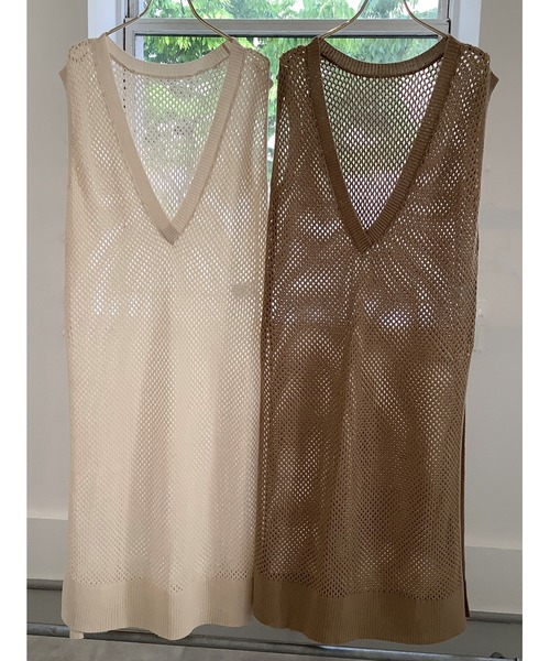 ulu（ウル）の「original Vneck mesh design dress（ワンピース・レディース・ベージュ/オフホワイト・FREE）」の10枚目の写真