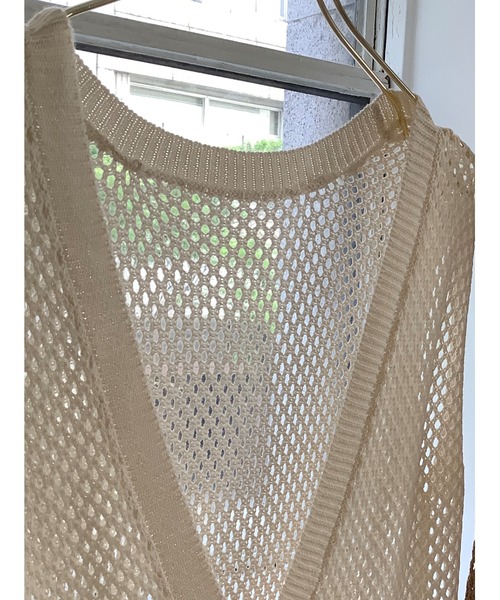 ulu（ウル）の「original Vneck mesh design dress（ワンピース・レディース・ベージュ/オフホワイト・FREE）」の12枚目の写真