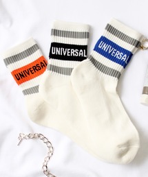 UNIVERSAL OVERALL | 【UNIVERSAL OVERALL】メンズ 3P トップラインロゴ  クォーターソックス LU-319 LU-320(ソックス/靴下)