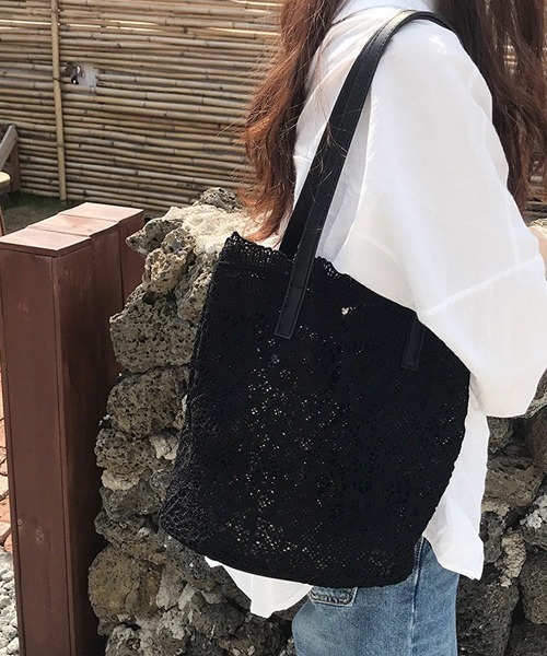 Passion(パッション)の「総レースショルダー/ハンドバッグ(ショルダーバッグ・レディース・ベージュ/ホワイト/ブラック・FREE)」の2枚目の写真