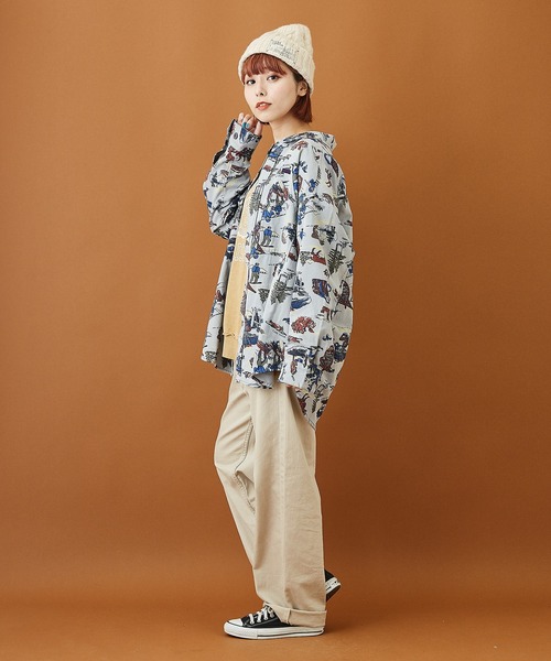 CUBE SUGAR（キューブシュガー）の「アウトドアプリント ツイル シャツジャケット（シャツ/ブラウス・レディース・ベージュ/カーキ/ブルー・M）」の15枚目の写真