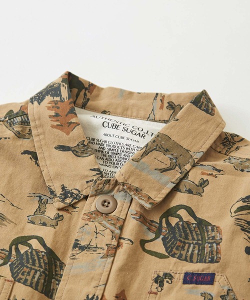CUBE SUGAR（キューブシュガー）の「アウトドアプリント ツイル シャツジャケット（シャツ/ブラウス・レディース・ベージュ/カーキ/ブルー・M）」の18枚目の写真