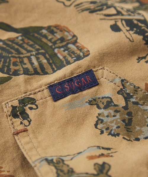 CUBE SUGAR（キューブシュガー）の「アウトドアプリント ツイル シャツジャケット（シャツ/ブラウス・レディース・ベージュ/カーキ/ブルー・M）」の21枚目の写真