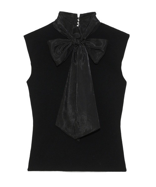 SNIDEL（スナイデル）の「ボウタイニットプルオーバー（ニット/セーター・レディース・ホワイト/ブラック/モカ・FREE）」の20枚目の写真