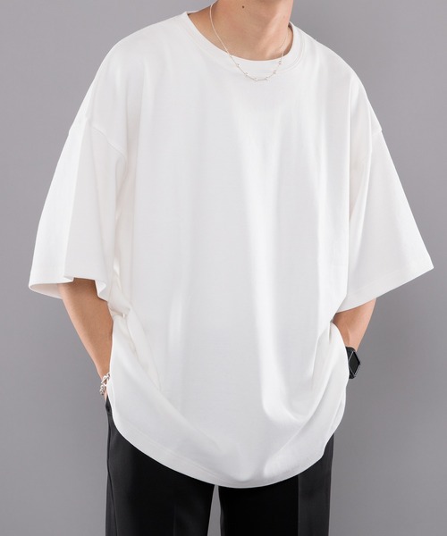 kutir（クティール）の「ルーズビッグポンチTシャツ（Tシャツ/カットソー・メンズ・ライトブルー/オフホワイト/ブルーグリーン・MEDIUM/LARGE）」の2枚目の写真