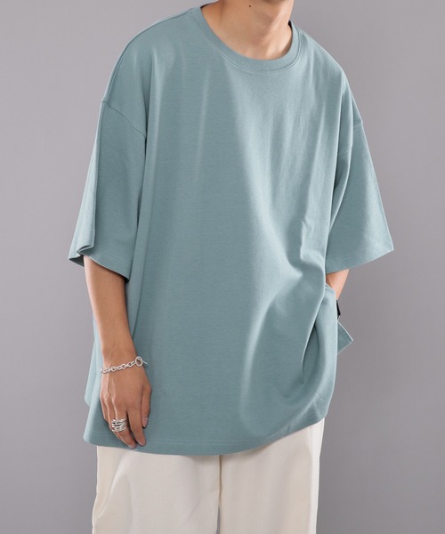 kutir（クティール）の「ルーズビッグポンチTシャツ（Tシャツ/カットソー・メンズ・ライトブルー/オフホワイト/ブルーグリーン・MEDIUM/LARGE）」の19枚目の写真