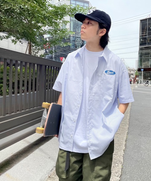 WHO'S WHO gallery（フーズフーギャラリー）の「COOPERワークシャツ（シャツ/ブラウス・メンズ・ホワイト×ブルー/ネイビー×ホワイト・FREE）」の11枚目の写真