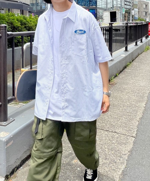 WHO'S WHO gallery（フーズフーギャラリー）の「COOPERワークシャツ（シャツ/ブラウス・メンズ・ホワイト×ブルー/ネイビー×ホワイト・FREE）」の22枚目の写真