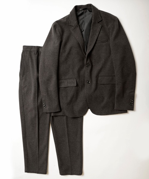 UNION STATION（ユニオンステーション）の「エアリーフラノノータックスラックス【セットアップ対応】（スラックス・メンズ・ブラック/グレイッシュベージュ/チャコール・S/M/L）」の17枚目の写真