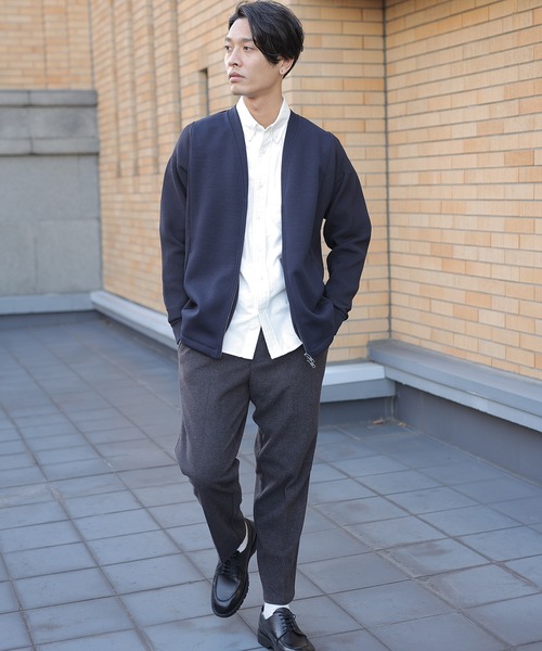 UNION STATION（ユニオンステーション）の「エアリーフラノノータックスラックス【セットアップ対応】（スラックス・メンズ・ブラック/グレイッシュベージュ/チャコール・S/M/L）」の8枚目の写真