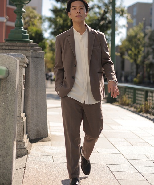 UNION STATION（ユニオンステーション）の「エアリーフラノノータックスラックス【セットアップ対応】（スラックス・メンズ・ブラック/グレイッシュベージュ/チャコール・S/M/L）」の9枚目の写真