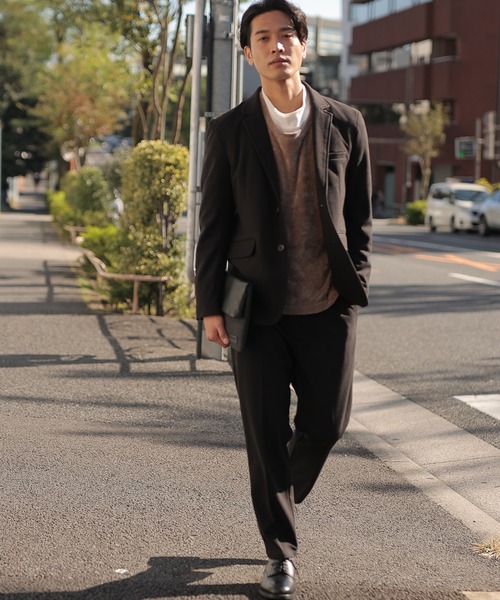 UNION STATION（ユニオンステーション）の「エアリーフラノノータックスラックス【セットアップ対応】（スラックス・メンズ・ブラック/グレイッシュベージュ/チャコール・S/M/L）」の12枚目の写真