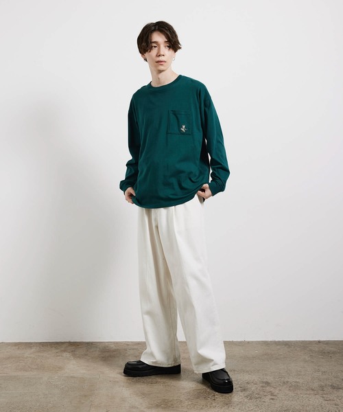 JUNRED（ジュンレッド）の「ベアロングTシャツ（Tシャツ/カットソー・メンズ・ホワイト/ベージュ/グリーン/ネイビー・M/L/LL）」の7枚目の写真