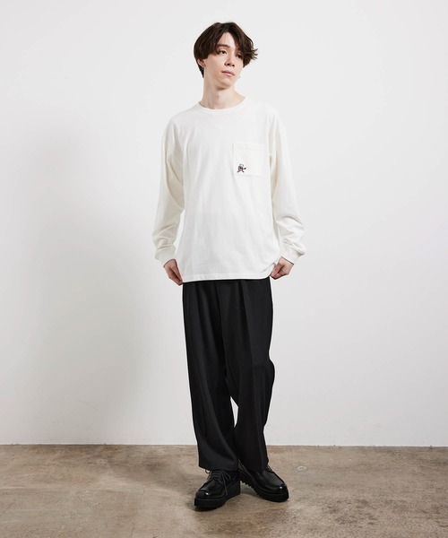 JUNRED（ジュンレッド）の「ベアロングTシャツ（Tシャツ/カットソー・メンズ・ホワイト/ベージュ/グリーン/ネイビー・M/L/LL）」の16枚目の写真