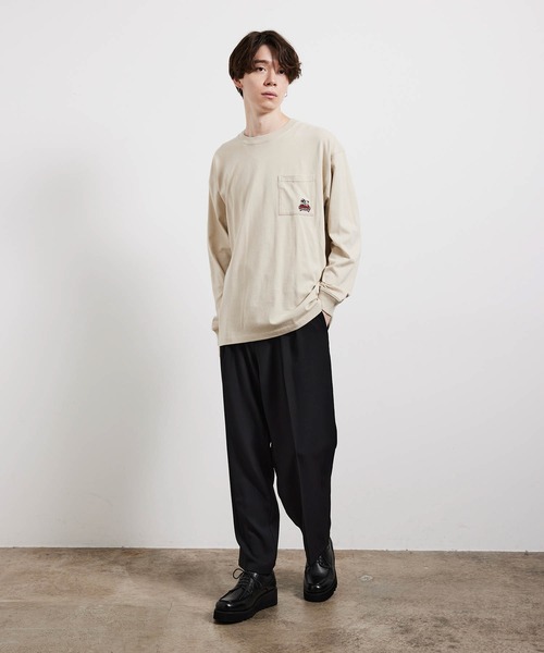 JUNRED（ジュンレッド）の「ベアロングTシャツ（Tシャツ/カットソー・メンズ・ホワイト/ベージュ/グリーン/ネイビー・M/L/LL）」の5枚目の写真