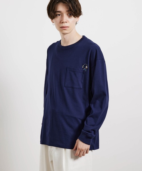 JUNRED（ジュンレッド）の「ベアロングTシャツ（Tシャツ/カットソー・メンズ・ホワイト/ベージュ/グリーン/ネイビー・M/L/LL）」の22枚目の写真