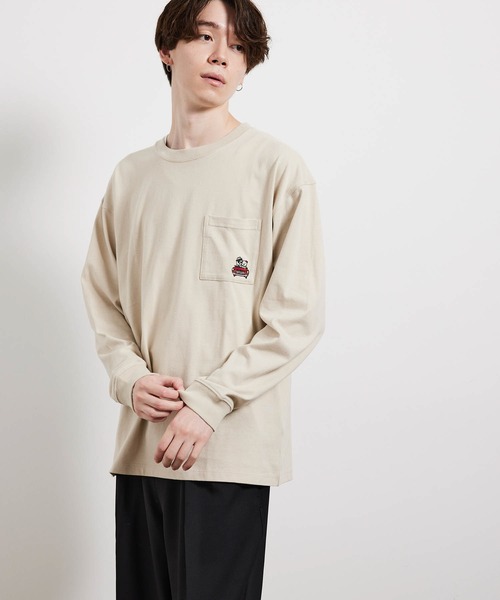 JUNRED（ジュンレッド）の「ベアロングTシャツ（Tシャツ/カットソー・メンズ・ホワイト/ベージュ/グリーン/ネイビー・M/L/LL）」の20枚目の写真