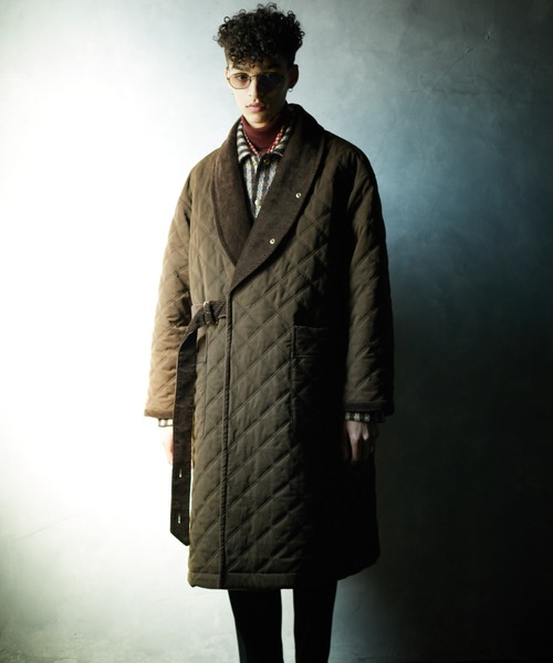 TAUPE（トープ）の「【TAUPE/トープ】 キルティングラウンジラップコート（トレンチコート・メンズ・ブラウン/アイボリー・2）」の7枚目の写真