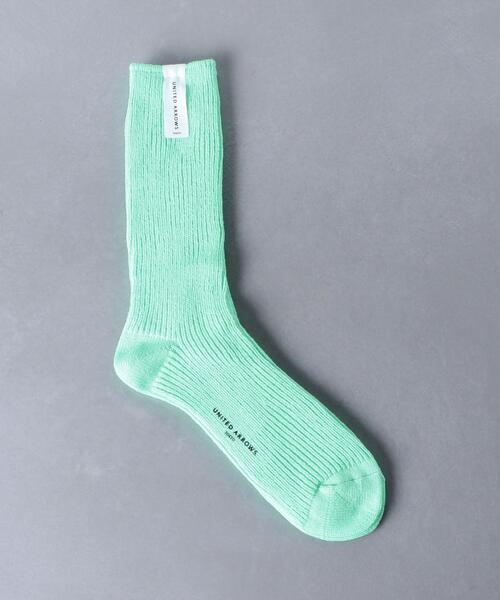 UNITED ARROWS（ユナイテッドアローズ）の「リブ ソックス（ソックス/靴下・メンズ・ブラック/ホワイト/ダークグリーン/パープル/ネイビー/レッド/ターコイズブルー/イエロー/ダークグレー/モカ/ライトグレー/ベージュ/ライム/オレンジ/ケリー/オリーブ/コバルトブルー/ライトブルー・FREE）」の9枚目の写真