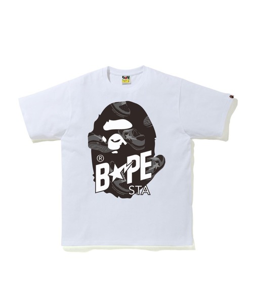 A BATHING APE(アベイシングエイプ)の「RANDOM BAPE STA APE HEAD RLX TEE M(Tシャツ/カットソー・メンズ・ホワイト×ブラック/ブラック×ブラック/ホワイト×ネイビー/ブラック×ブルー・SMALL/MEDIUM/LARGE/X-LARGE/XX-LARGE)」の1枚目の写真