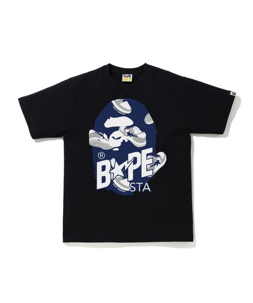 A BATHING APE(アベイシングエイプ)の「RANDOM BAPE STA APE HEAD RLX TEE M(Tシャツ/カットソー・メンズ・ホワイト×ブラック/ブラック×ブラック/ホワイト×ネイビー/ブラック×ブルー・SMALL/MEDIUM/LARGE/X-LARGE/XX-LARGE)」の4枚目の写真