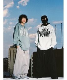 AJOBYAJO | 【AJOBYAJO/アジョバイアジョ】Oversized Slogan Wool Knit Hoodie/ニット フーディ ニットフーディ ビッグサイズフーディ オーバーサイズフーディ パーカー(ニット/セーター)
