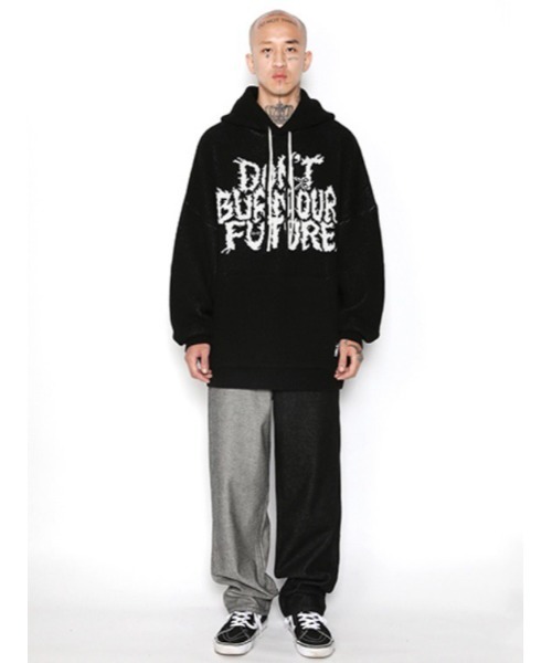AJOBYAJO（アジョバイアジョ）の「【AJOBYAJO/アジョバイアジョ】Oversized (19) Slogan Wool Knit Hoodie/ニット フーディ ニットフーディ ビッグサイズフーディ オーバーサイズフーディ パーカー（ニット/セーター・メンズ・ブラック/アイボリー/ミント/ネイビー/スカイブルー・M/L/XL）」の16枚目の写真