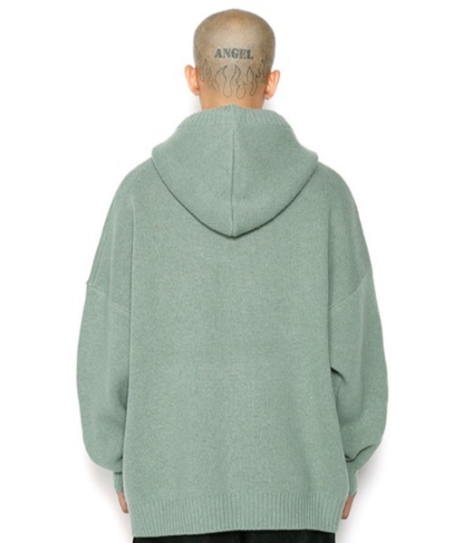 AJOBYAJO（アジョバイアジョ）の「【AJOBYAJO/アジョバイアジョ】Oversized (19) Slogan Wool Knit Hoodie/ニット フーディ ニットフーディ ビッグサイズフーディ オーバーサイズフーディ パーカー（ニット/セーター・メンズ・ブラック/アイボリー/ミント/ネイビー/スカイブルー・M/L/XL）」の8枚目の写真