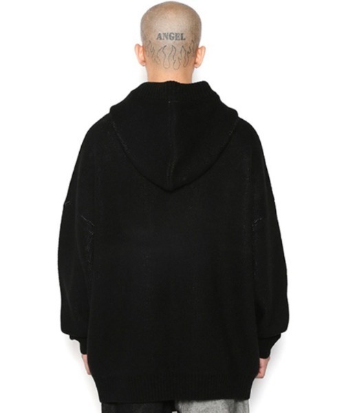 AJOBYAJO（アジョバイアジョ）の「【AJOBYAJO/アジョバイアジョ】Oversized (19) Slogan Wool Knit Hoodie/ニット フーディ ニットフーディ ビッグサイズフーディ オーバーサイズフーディ パーカー（ニット/セーター・メンズ・ブラック/アイボリー/ミント/ネイビー/スカイブルー・M/L/XL）」の13枚目の写真