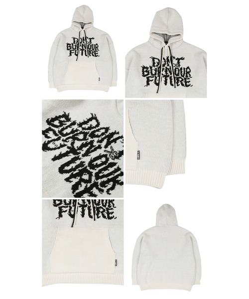 AJOBYAJO（アジョバイアジョ）の「【AJOBYAJO/アジョバイアジョ】Oversized (19) Slogan Wool Knit Hoodie/ニット フーディ ニットフーディ ビッグサイズフーディ オーバーサイズフーディ パーカー（ニット/セーター・メンズ・ブラック/アイボリー/ミント/ネイビー/スカイブルー・M/L/XL）」の18枚目の写真