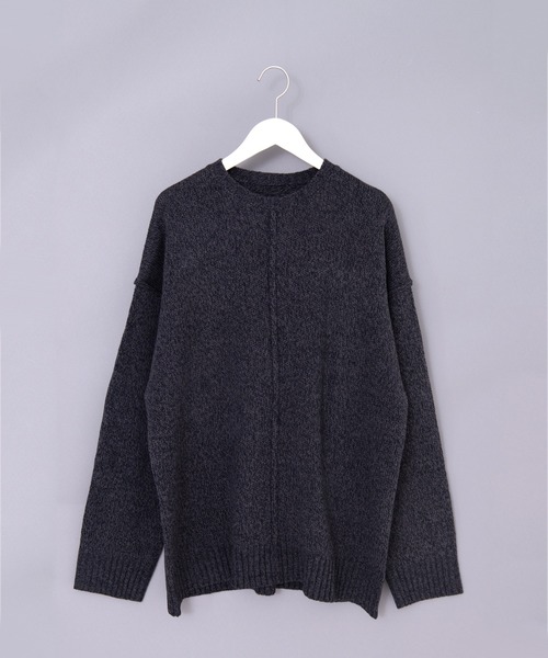 TETE HOMME（テットオム）の「【Revo.】5G アウトリンキングクルーネックニット（ニット/セーター・メンズ・ブラック/ベージュ/カーキ/ナチュラル・MEDIUM/LARGE）」の2枚目の写真