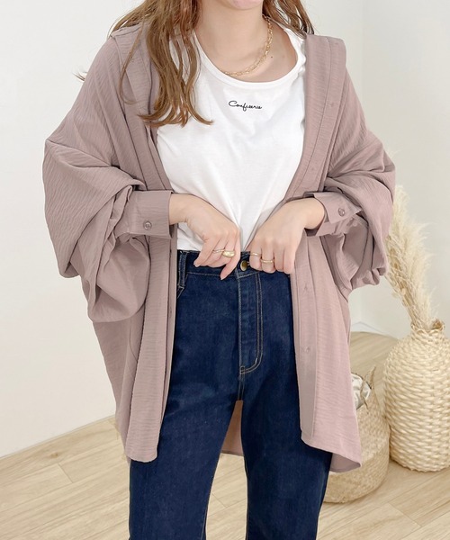 apres jour clair（アプレジュールクレア）の「【apres jour clair】袖ボリュームバンドカラーシャツ【ZOZOTOWN限定アイテム】（シャツ/ブラウス・レディース・ピンクベージュ/アイボリー/オフホワイト/ブラウン系その他/オレンジ系その他/ベージュ・X-LARGE/フリー）」の19枚目の写真