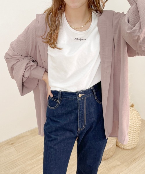 apres jour clair（アプレジュールクレア）の「【apres jour clair】袖ボリュームバンドカラーシャツ【ZOZOTOWN限定アイテム】（シャツ/ブラウス・レディース・ピンクベージュ/アイボリー/オフホワイト/ブラウン系その他/オレンジ系その他/ベージュ・X-LARGE/フリー）」の20枚目の写真