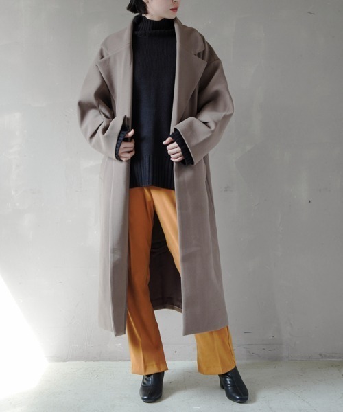 SPINNS（スピンズ）の「オーバーサイズチェスターコート（チェスターコート・レディース・ブラック/グリーン/アイボリー/モカ・ONESIZE）」の17枚目の写真