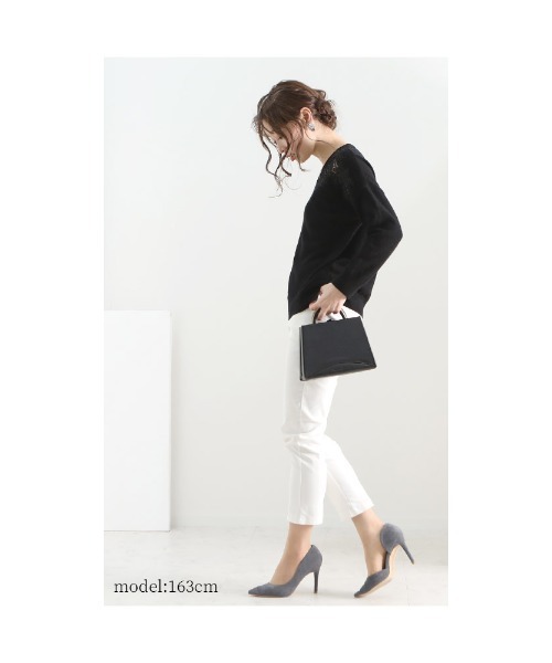 Sawa a la mode(サワアラモード)の「花咲く肩レースニットトップス(ニット/セーター・レディース・ベージュ/ブラック・FREE)」の6枚目の写真