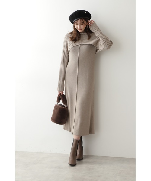 JILL STUART（ジルスチュアート）の「◆リンダニットセットワンピース（ワンピース・レディース・ベージュ/グリーン・FREE）」の18枚目の写真