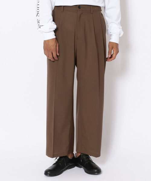 LUSOR(ルーソル)の「LUSOR(ルーソル)WOOL WIDE SLACKS(その他パンツ・メンズ・チャコール/ブラウン・SMALL/MEDIUM)」の2枚目の写真