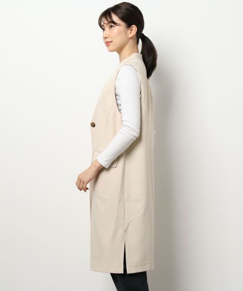 one way（ワンウェイ）の「【oneway】ノーカラーロングベスト（その他アウター・レディース・ブラック/ベージュ・FREE）」の17枚目の写真
